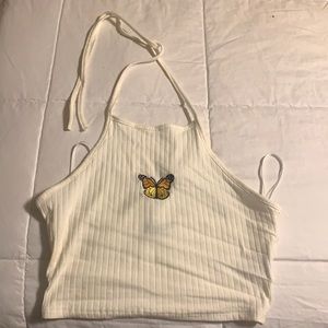 Shein tie halter crop tank